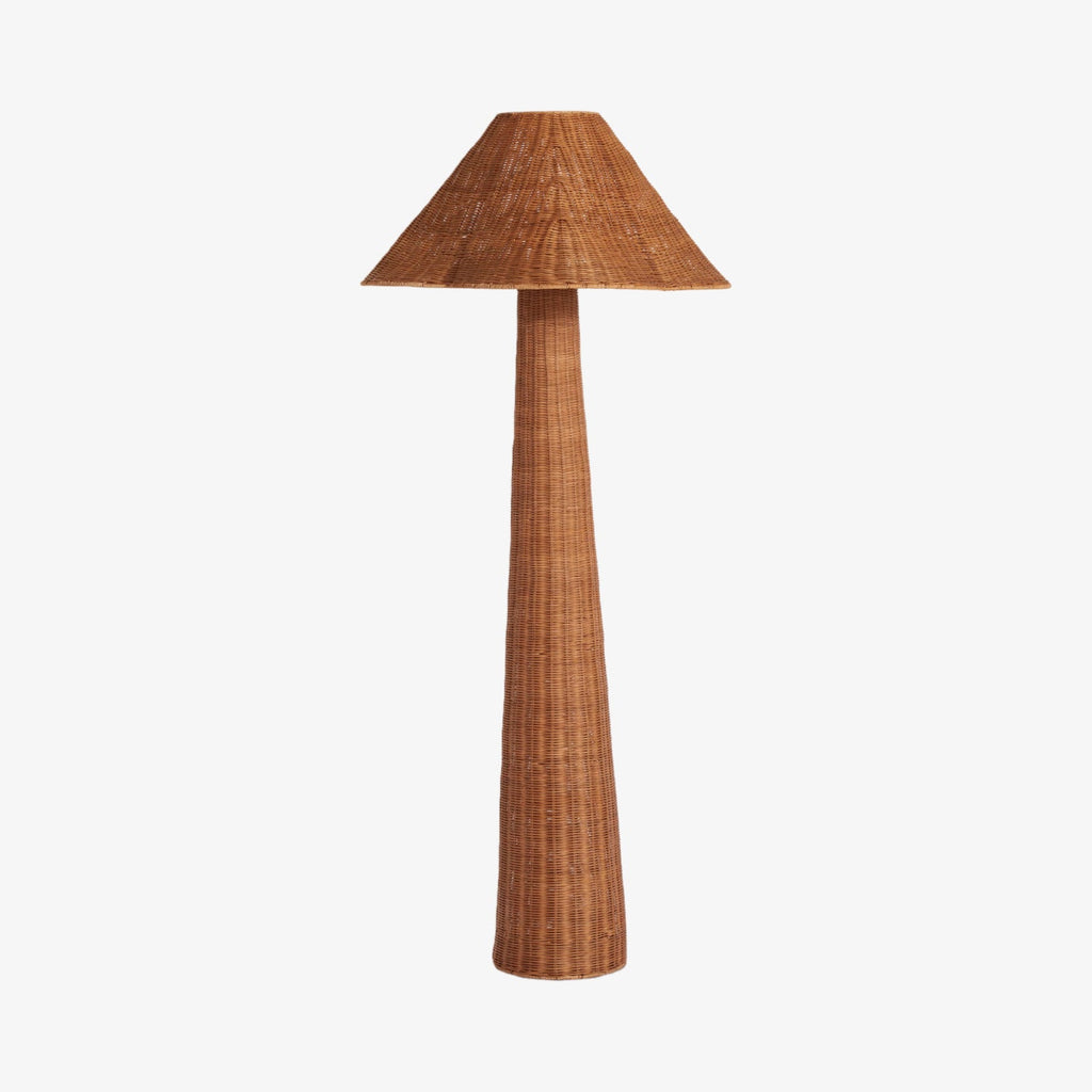 Wickara Geflochtene Stehlampe – Skulpturales Rattan-Design im natürlichen Rattan-Stil, geeignet für Wohnzimmer & Schlafzimmer | Esilora
