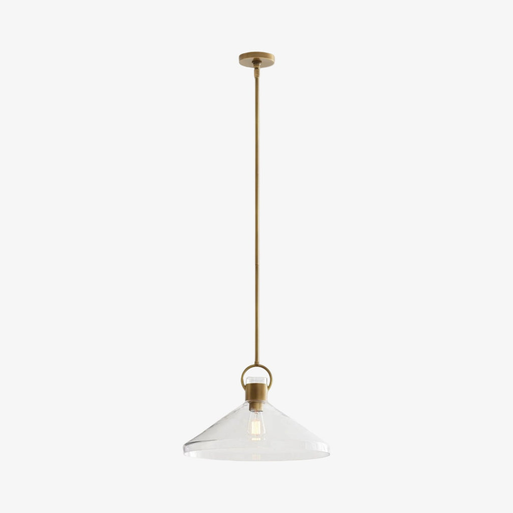 Lumicona Wide Cone Pendant Light – Clear Glass Design with Industrial Style for Kitchens U17 | Esilora