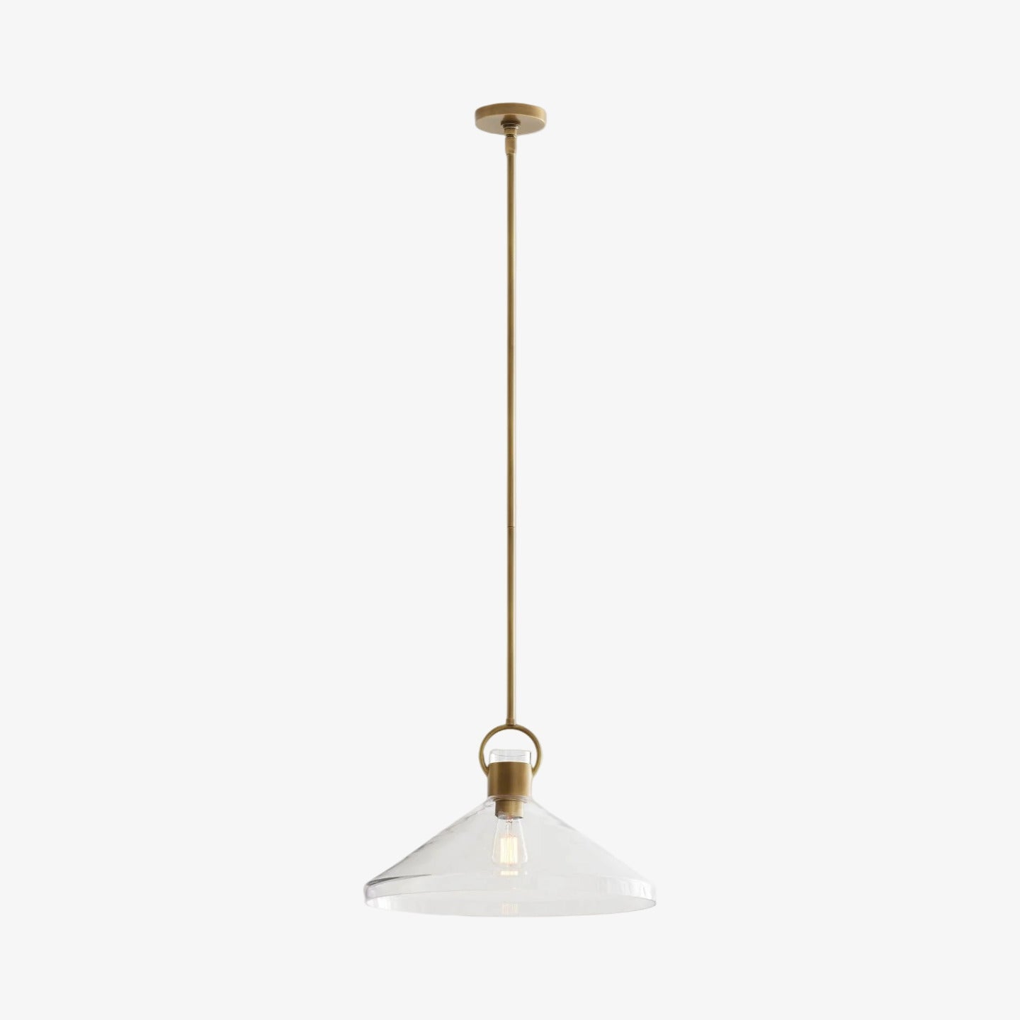 Lumicona Wide Cone Pendant Light – Clear Glass Design with Industrial Style for Kitchens U17 | Esilora