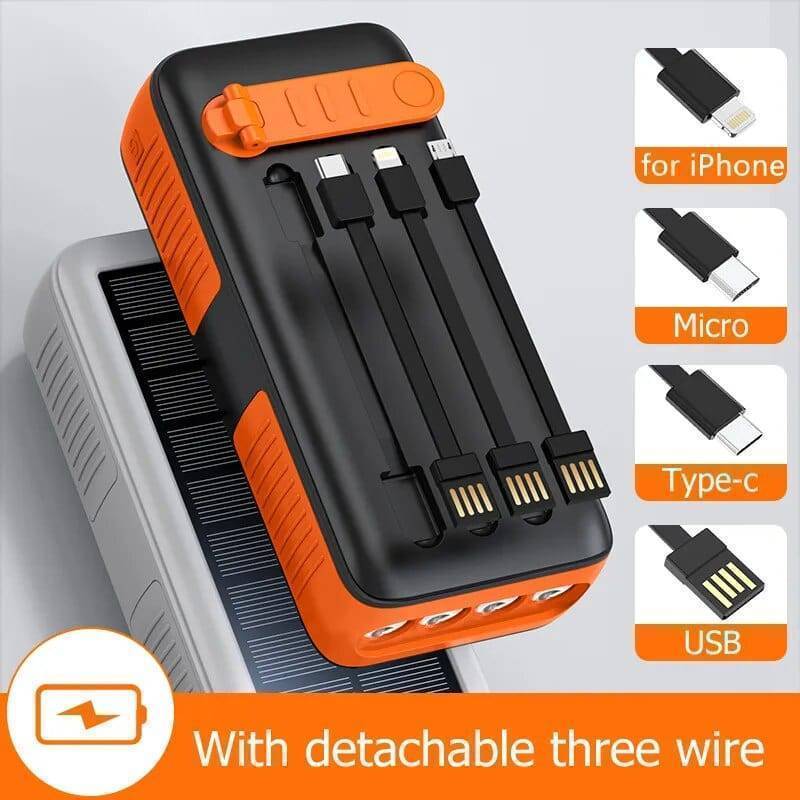 Solar Power Bank 61200mAh with Dual USB Output and Hand Crank - Esilora