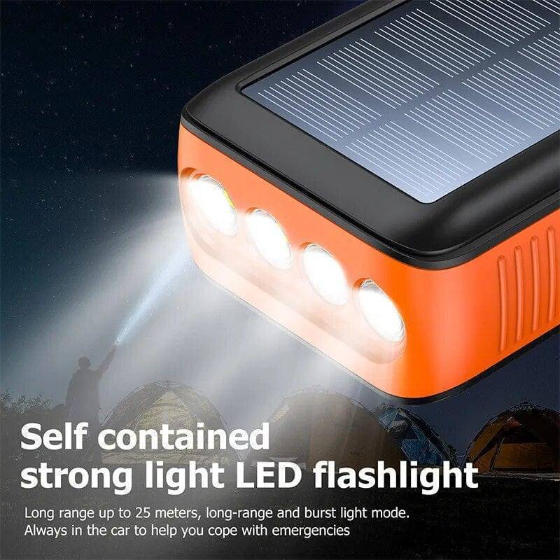 Solar Power Bank 61200mAh with Dual USB Output and Hand Crank - Esilora