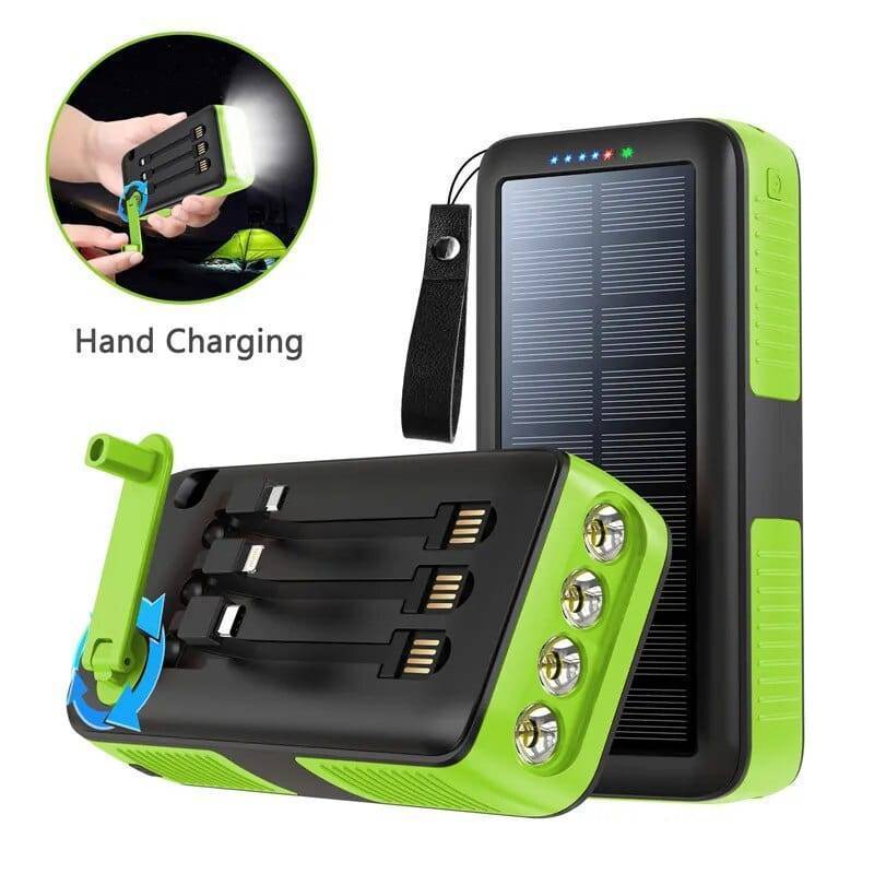 Solar Power Bank 61200mAh with Dual USB Output and Hand Crank - Esilora