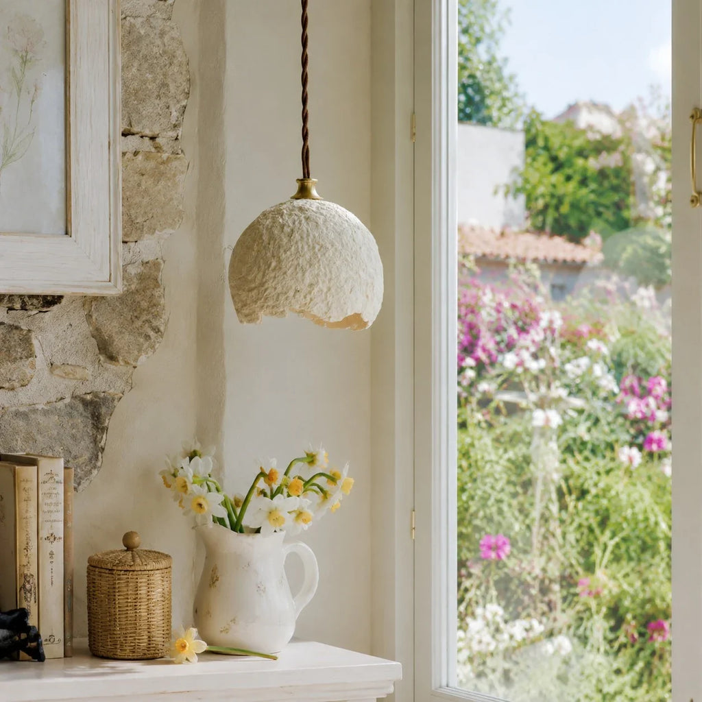 Wabi-Sabi Rice Paper Pendant Light | Esilora