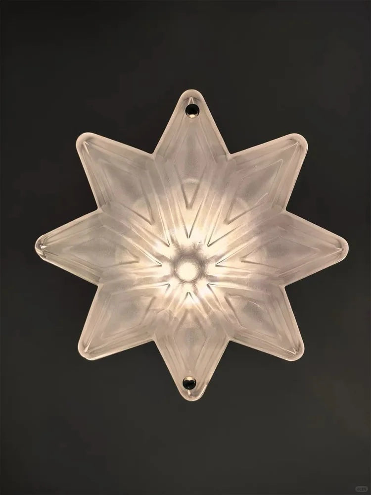 Art Deco Star Chandelier – Frosted Glass Deco Fixture for Dining Room – Astris Vega | Esilora