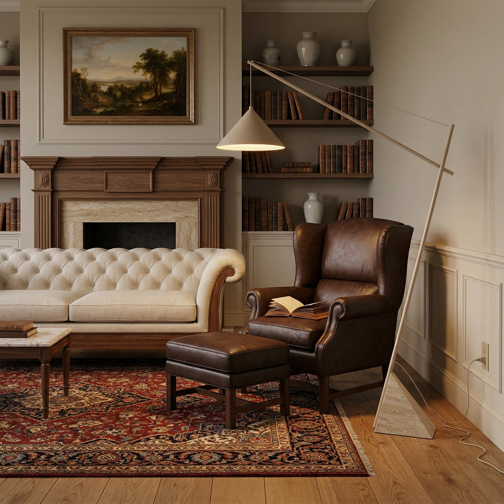 Grande Travertine Floor Lamp | Esilora