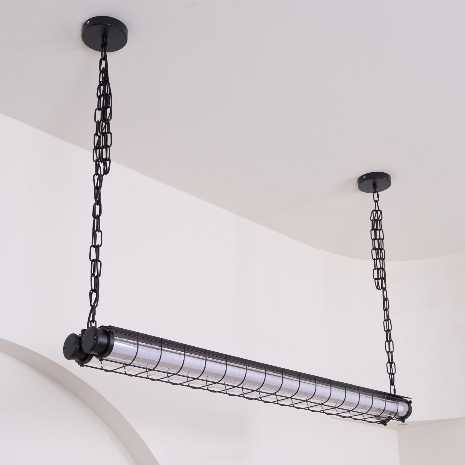 Artisan Glass Linearity Chandelier Iron Metal Glass Polished Silver Finish | Esilora