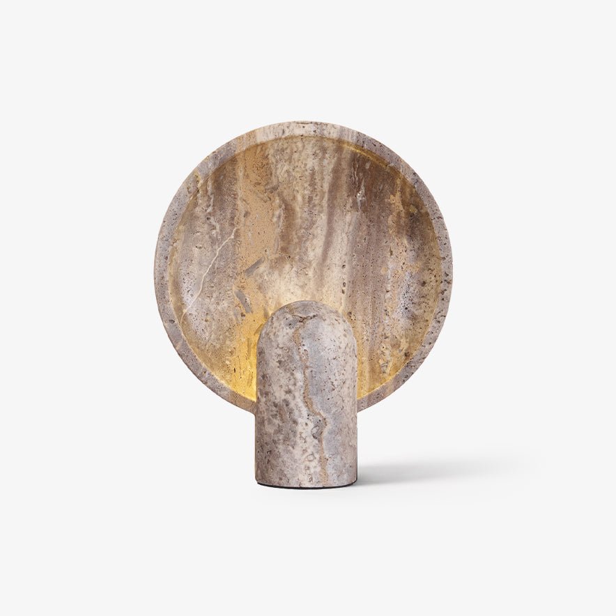 Wabi-sabi Stil Eclipse Stein-Travertin-Tischlampe M03 | Esilora