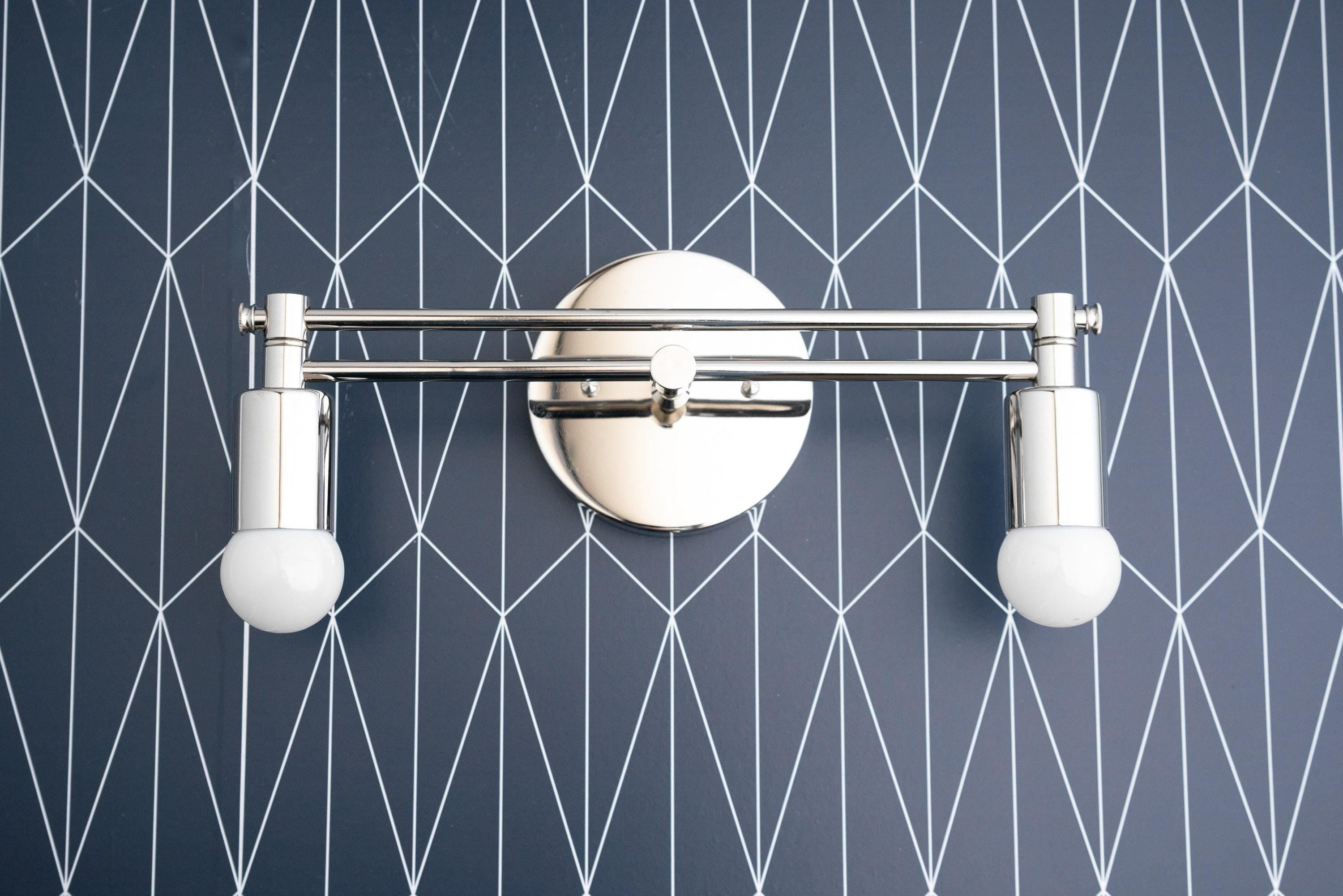 Mobilux Line Sleek Multi-Head Bathroom Wall Light – Designer Vanity Sconce with Glass Shades | Esilora