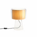 Natürliche Glastischlampe mit Stoffschirm | Esilora