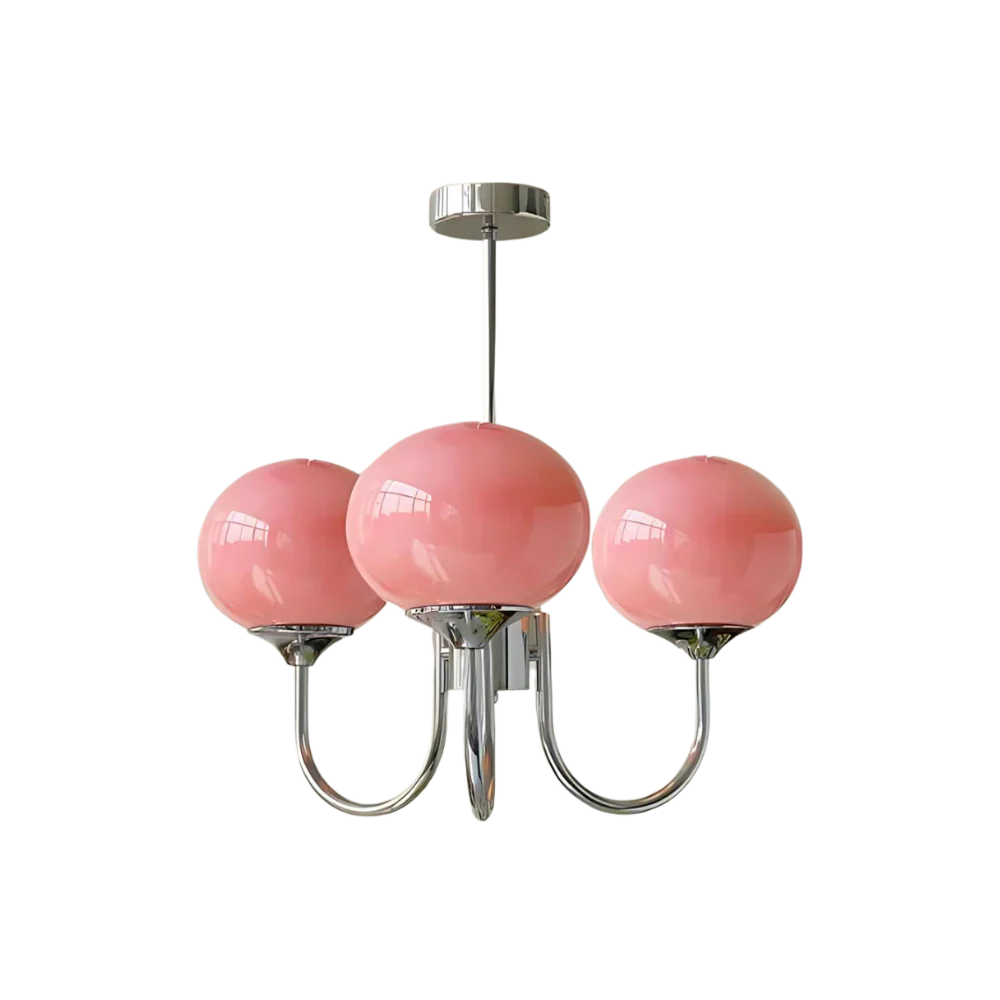 Javina Glass Cluster Chandelier - Iron Rounded Globe Modern Fixture for Dining Room and Living Rooms | Esilora