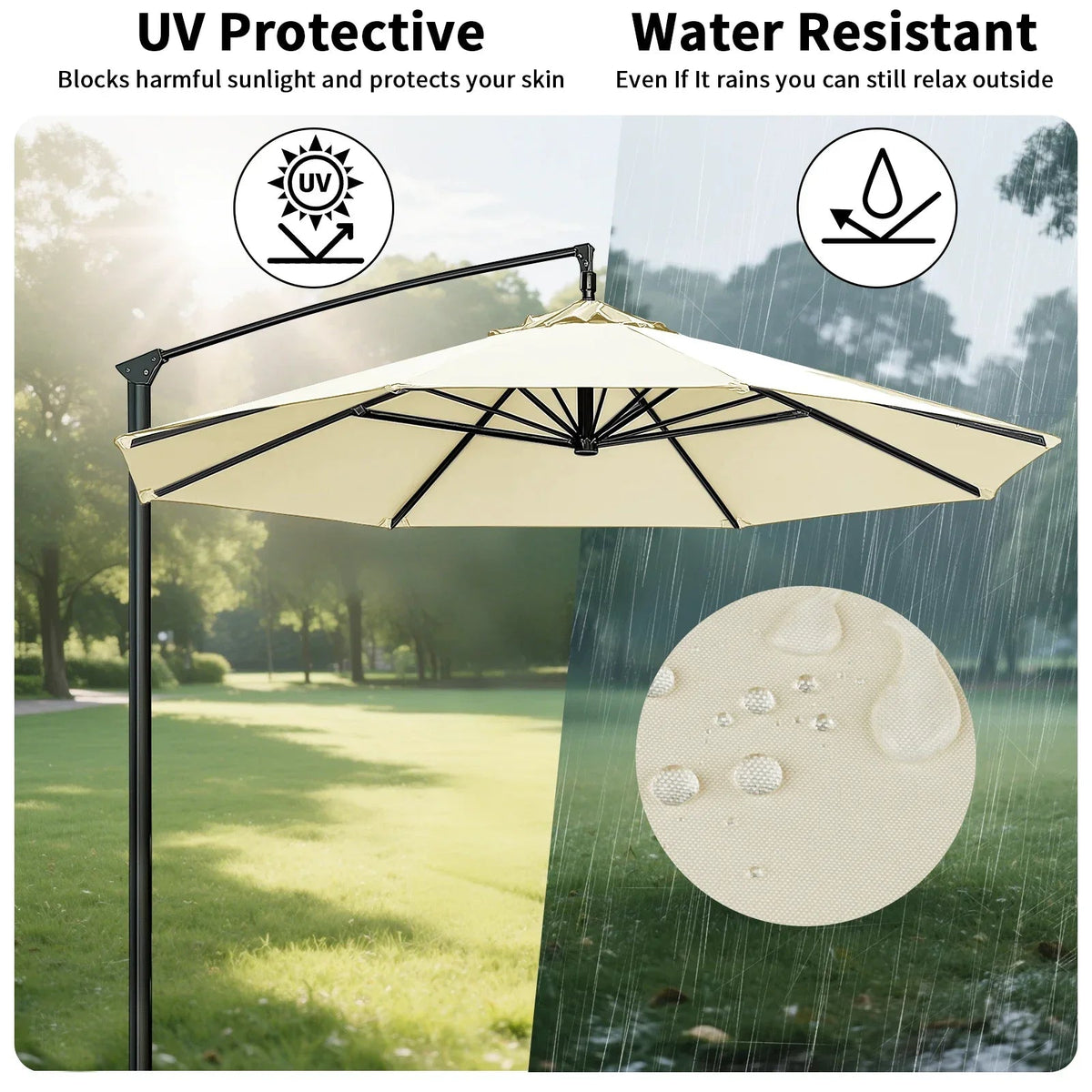 Tettoia parasole | Protezione dalle intemperie resistente all'acqua | Fessura di ventilazione | TerraShade - Esilora