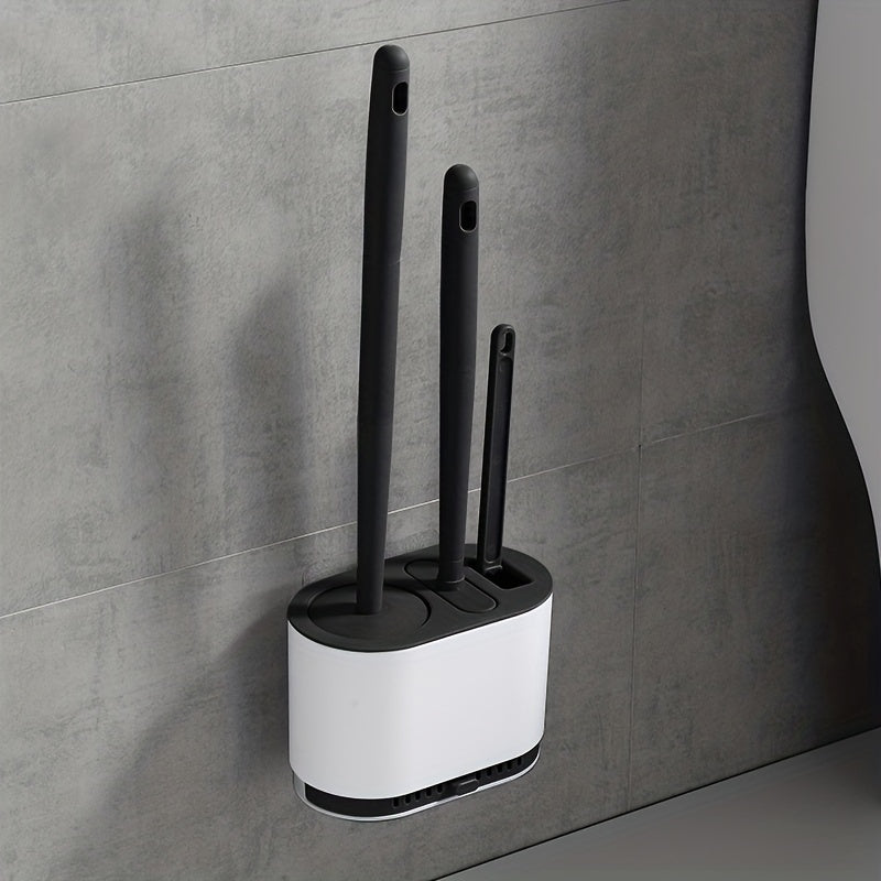 Silikone-toiletbørste med holder - Esilora