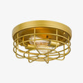 Lampada da soffitto rotonda Gridray con gabbia in metallo, stile industriale – illuminazione per interni di cucina e ingresso | Esilora