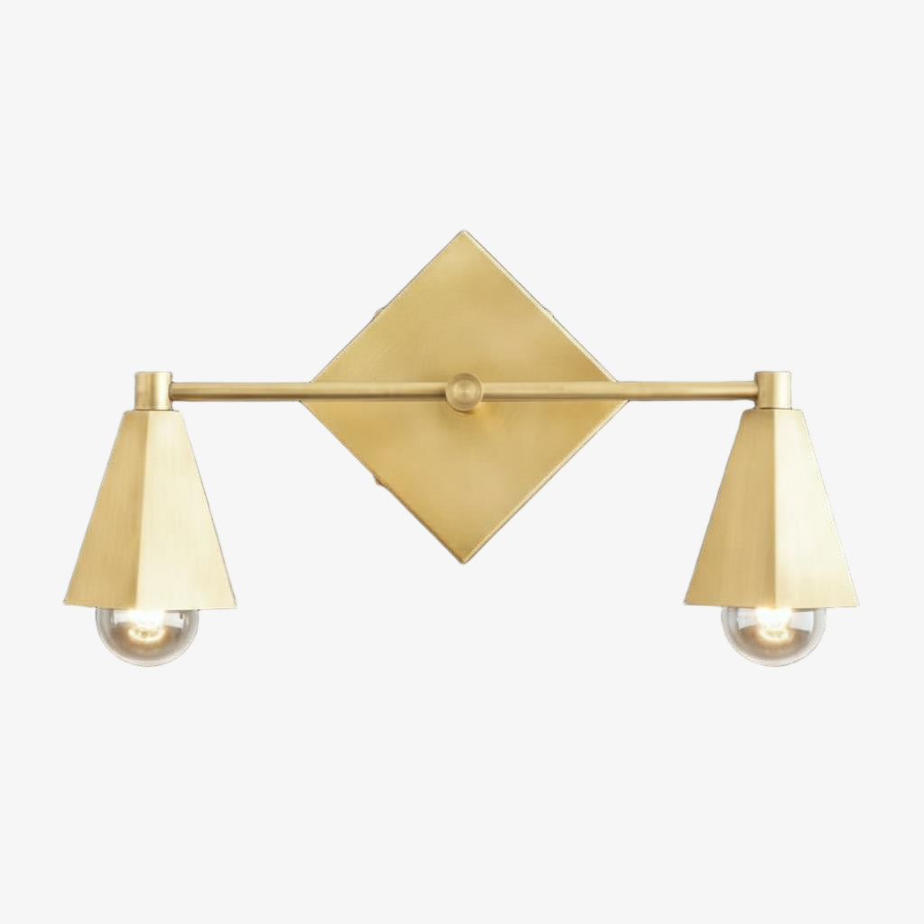 Ornato Luxe Geometric Vanity Light - Solid Brass Art Deco Bathroom Lighting | Esilora