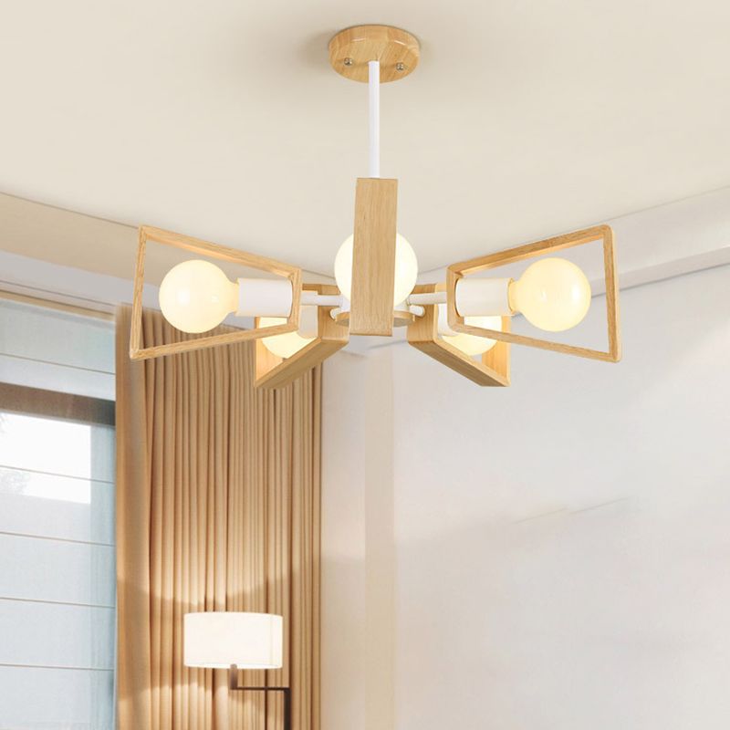 Timber Sputnik Pendant Light Fixture - Esilora