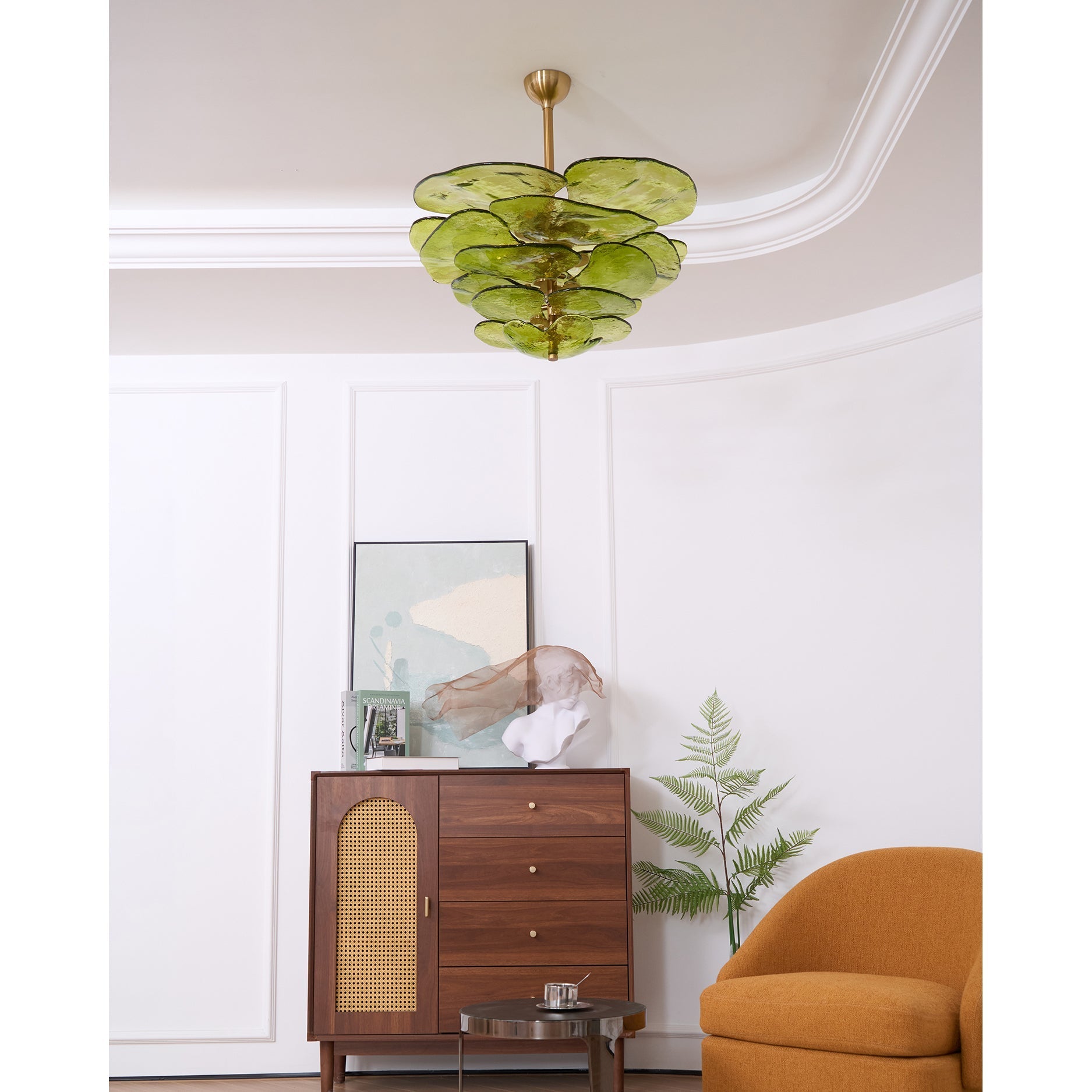 Lotus Leaf Layered Glass Chandelier | Esilora