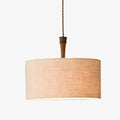 Natural Linen Drum Pendant Lamp | Esilora