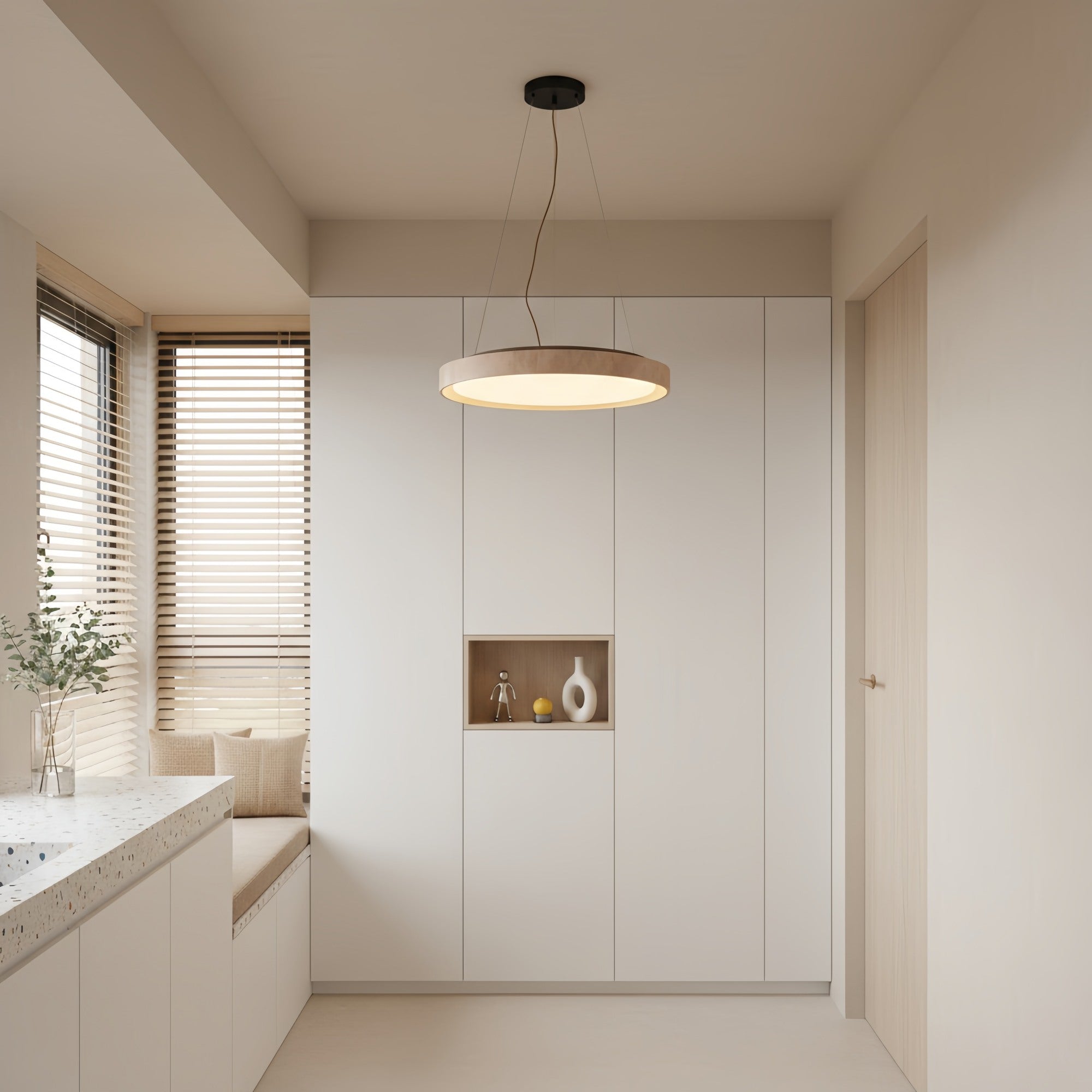 Miravelle Minimalistische Travertin Pendelleuchte – Moderne Lampe für Innenräume | Esilora