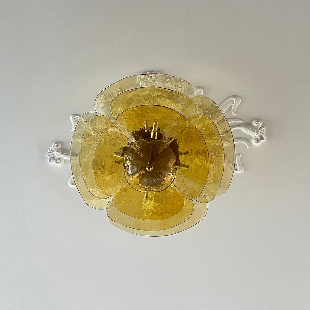 Lotus Leaf Layered Glass Chandelier | Esilora