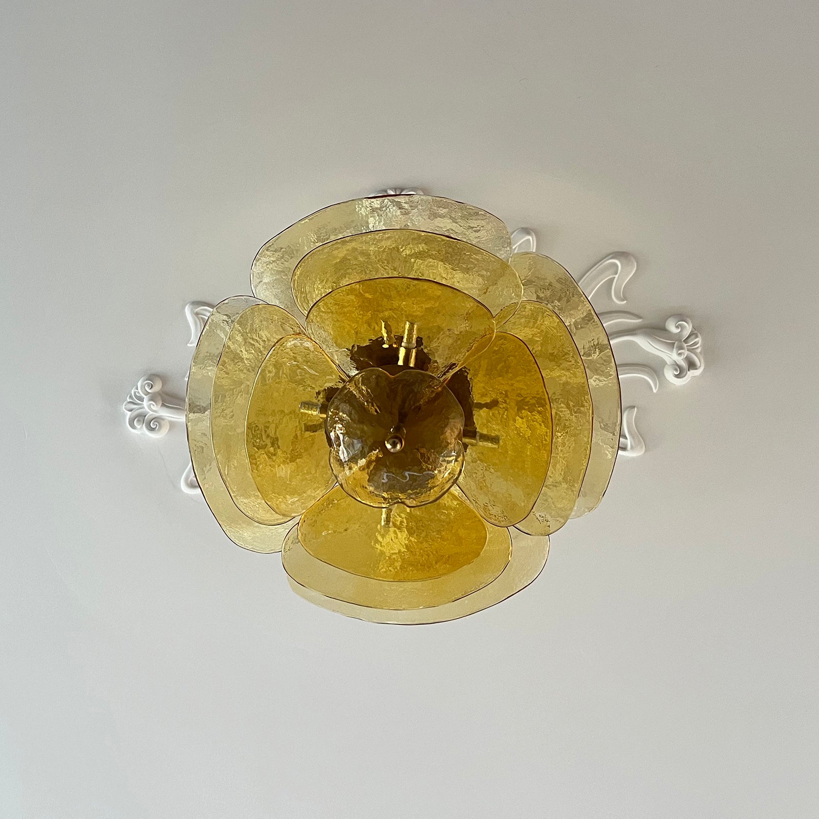 Lotus Leaf Layered Glass Chandelier | Esilora