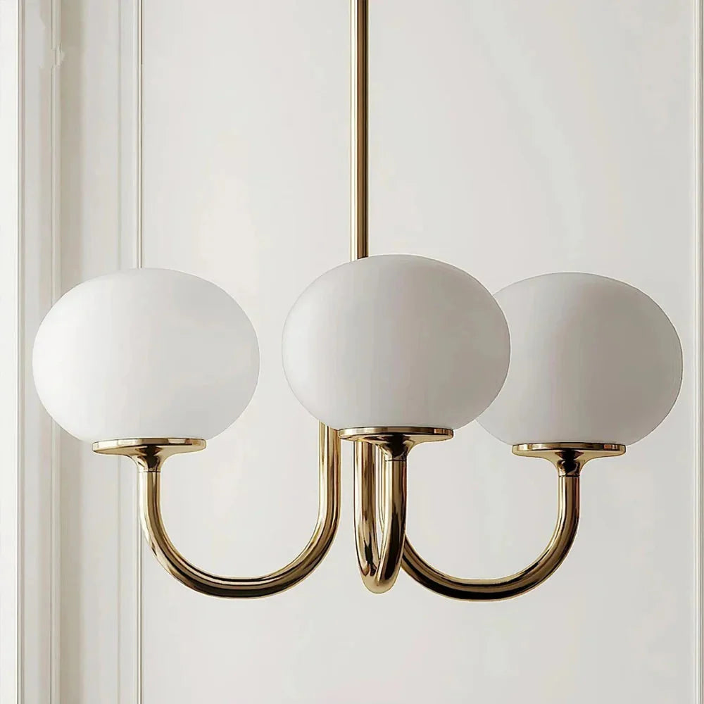 Javina Glass Cluster Chandelier - Iron Rounded Globe Modern Fixture for Dining Room and Living Rooms | Esilora