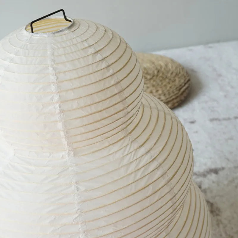 Lampada da tavolo giapponese wabi-sabi in carta di riso bianca | Esilora