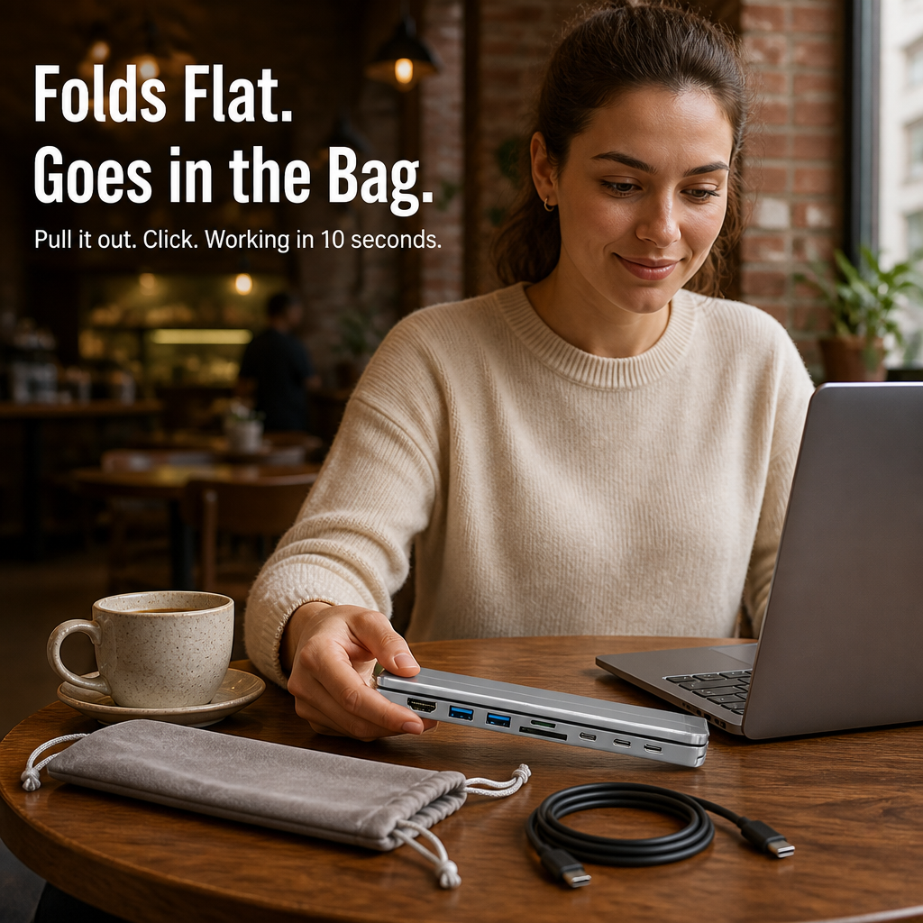 PowerPort Pro — Lift Your Laptop, Power 8 Devices, Fold Flat for Your Bag - Esilora