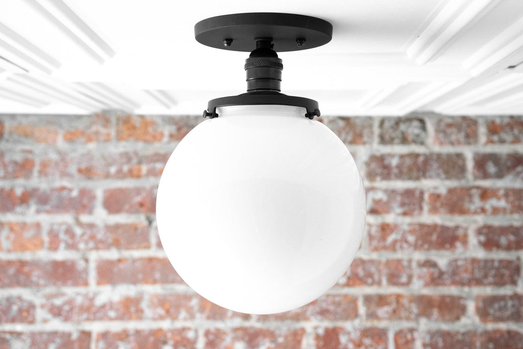 Glorica Opalglas-Halbdeckenleuchte – moderne Mid-Century-Leuchte für das Wohnzimmer | Esilora