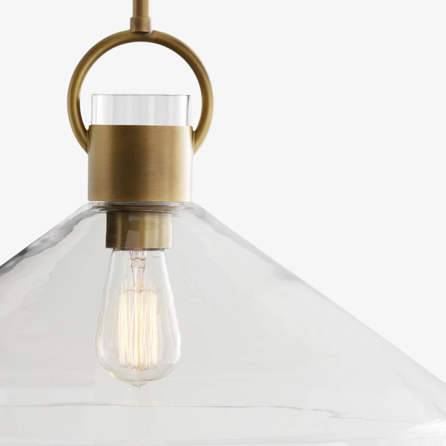 Lumicona Wide Cone Pendant Light – Clear Glass Design with Industrial Style for Kitchens U17 | Esilora