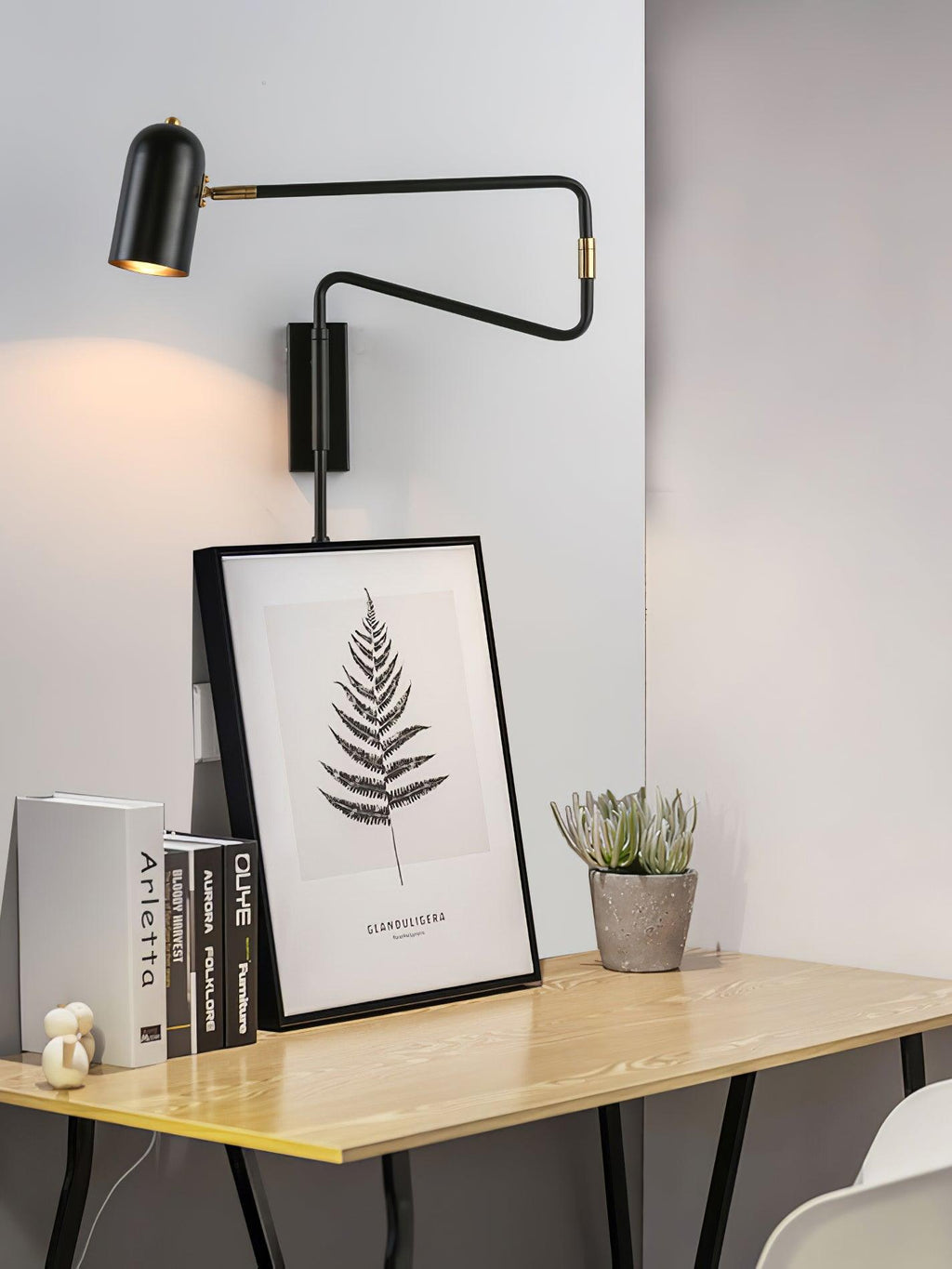 Adjustable Arm Plug In Wall Lamp | Esilora