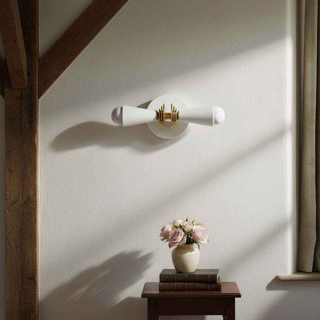 Pyralis Cone Art Deco Wall Sconce – Modern Metal Vanity Light, Vertical or Horizontal Mount | Esilora