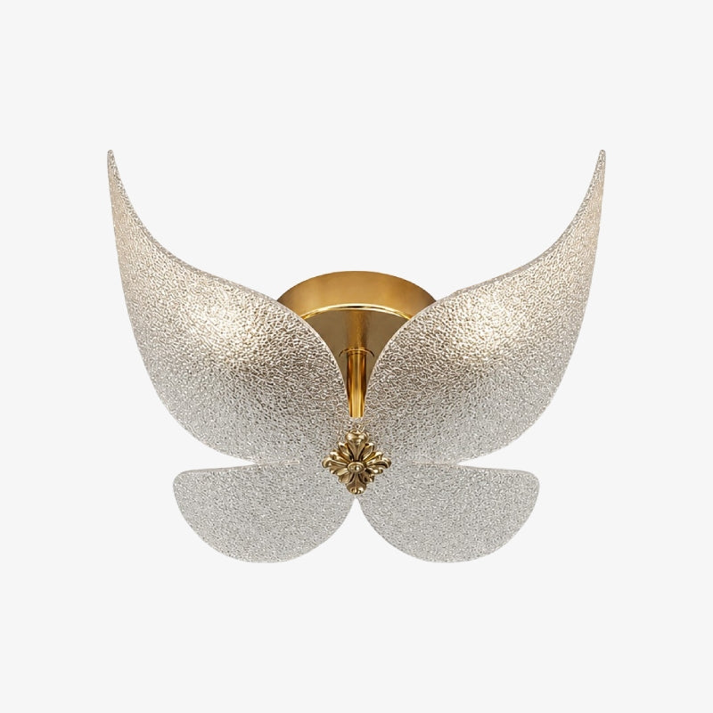 Lucenda Butterfly Flush Mount Ceiling Light - Gold Acrylic Retro Lamp for Hallway and Entryway | Esilora