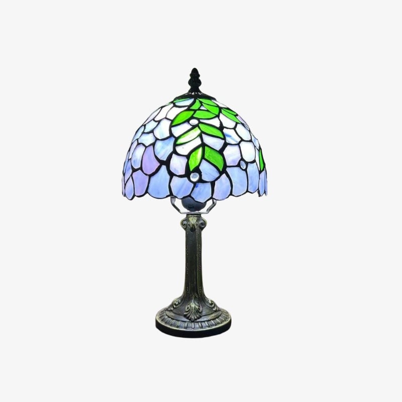 Vintagia Vibrant Tiffany Table Lamp with Stained Glass Design - Elegant Vintage Desk Light for Bedroom or Office | Esilora