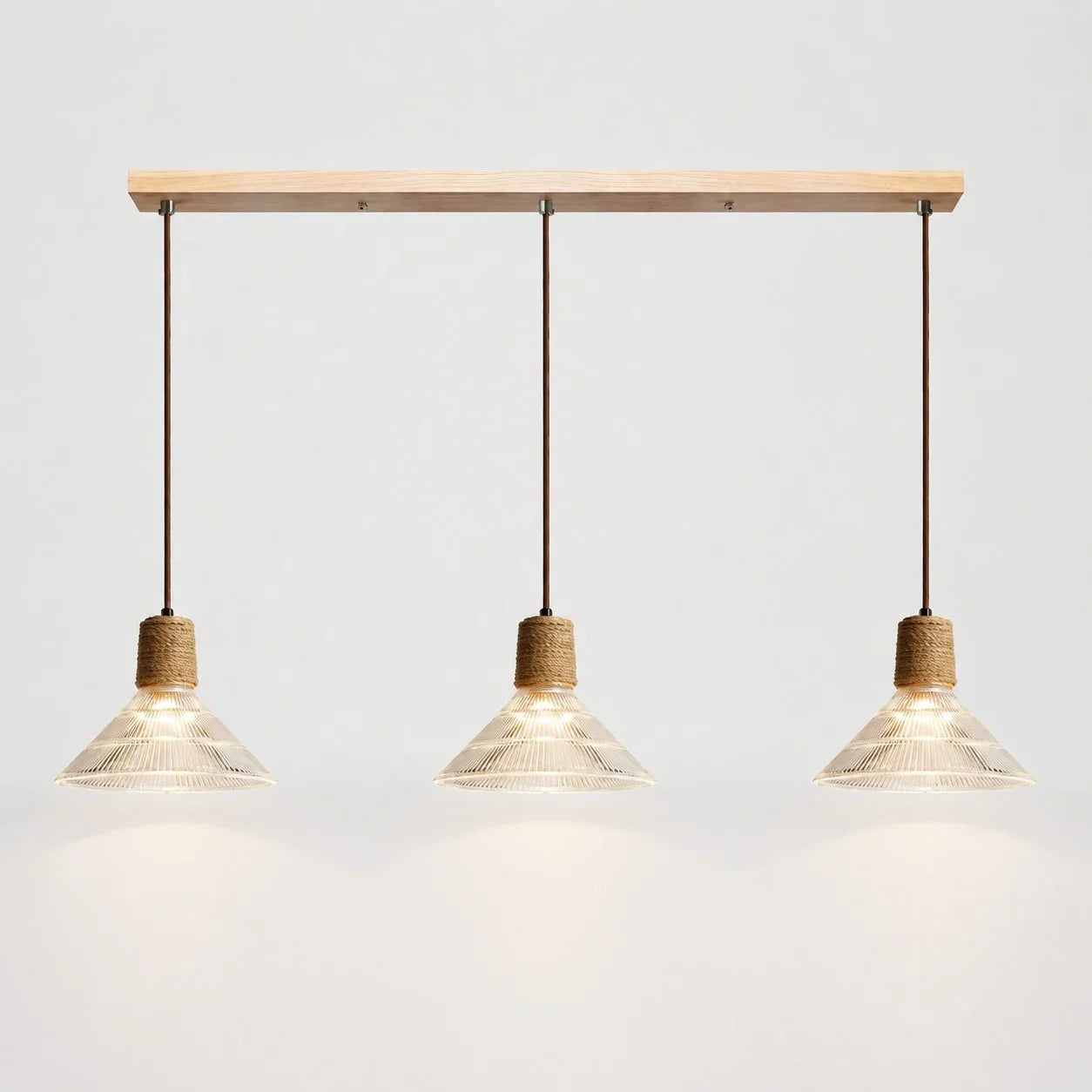 Rustic Woven Rope Glass Pendant Light Collection | Esilora