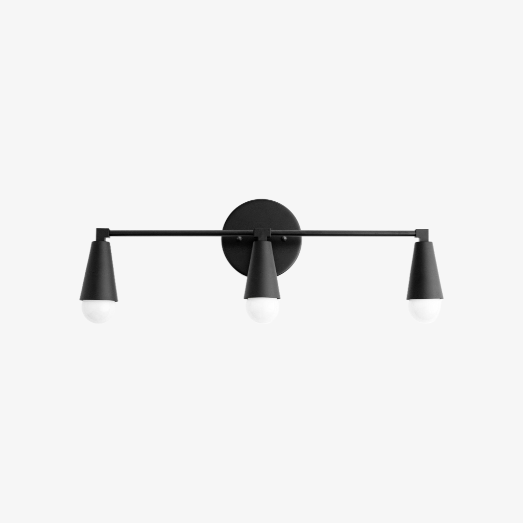 Pyralis Cone 3-Light Vanity Fixture – Sleek Modern Design for Bathrooms and Hallways | Esilora