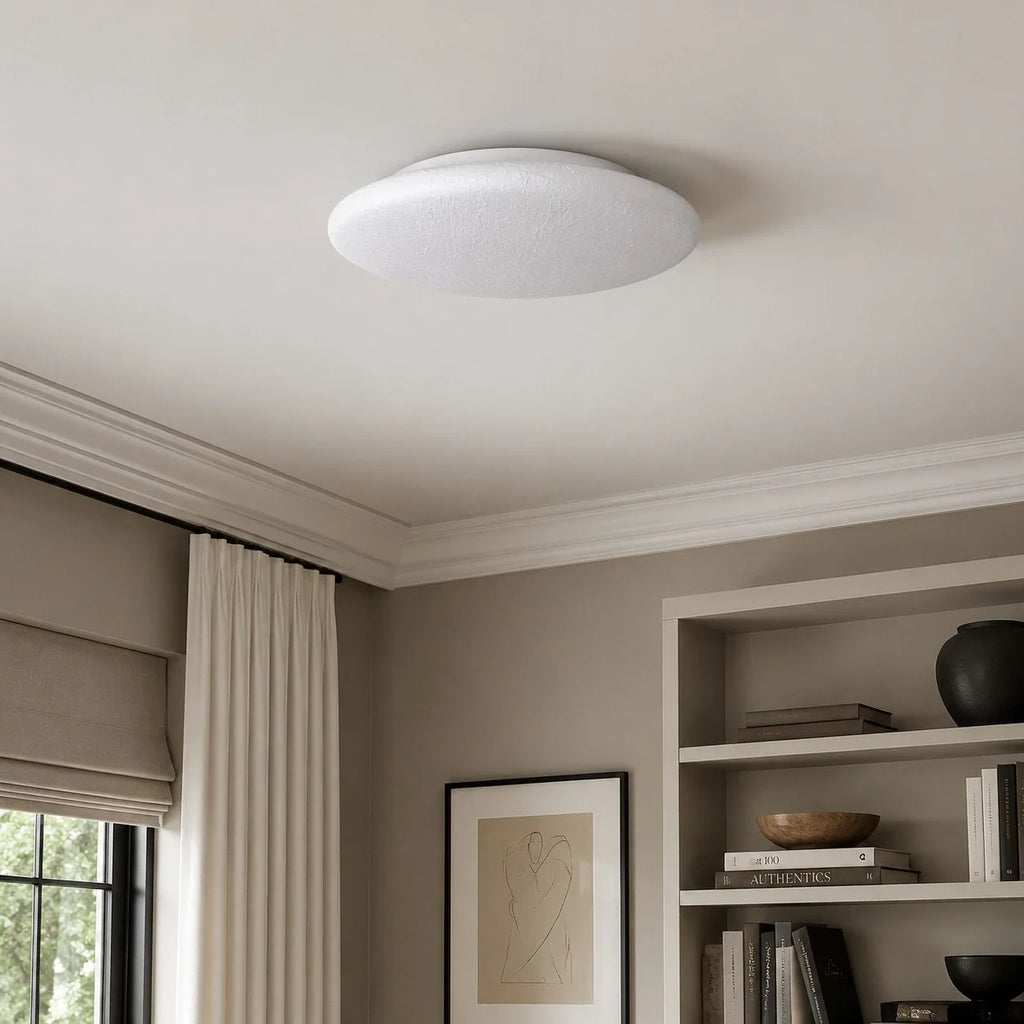 Lampada da soffitto LED rotonda a plafone in crema francese | Esilora