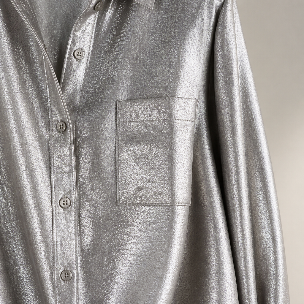 SilkenAura Mercerized Lapel Shirt — Glow with Effortless Elegance and All-Day Confidence - Esilora