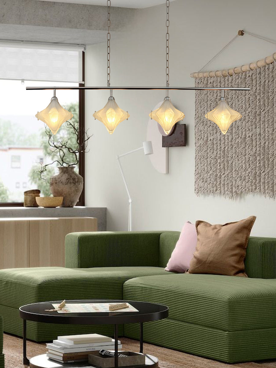 Art Deco Star Linear Pendant Light - Elegant Lighting for Kitchen Island  - Astris Cassiopeia | Esilora