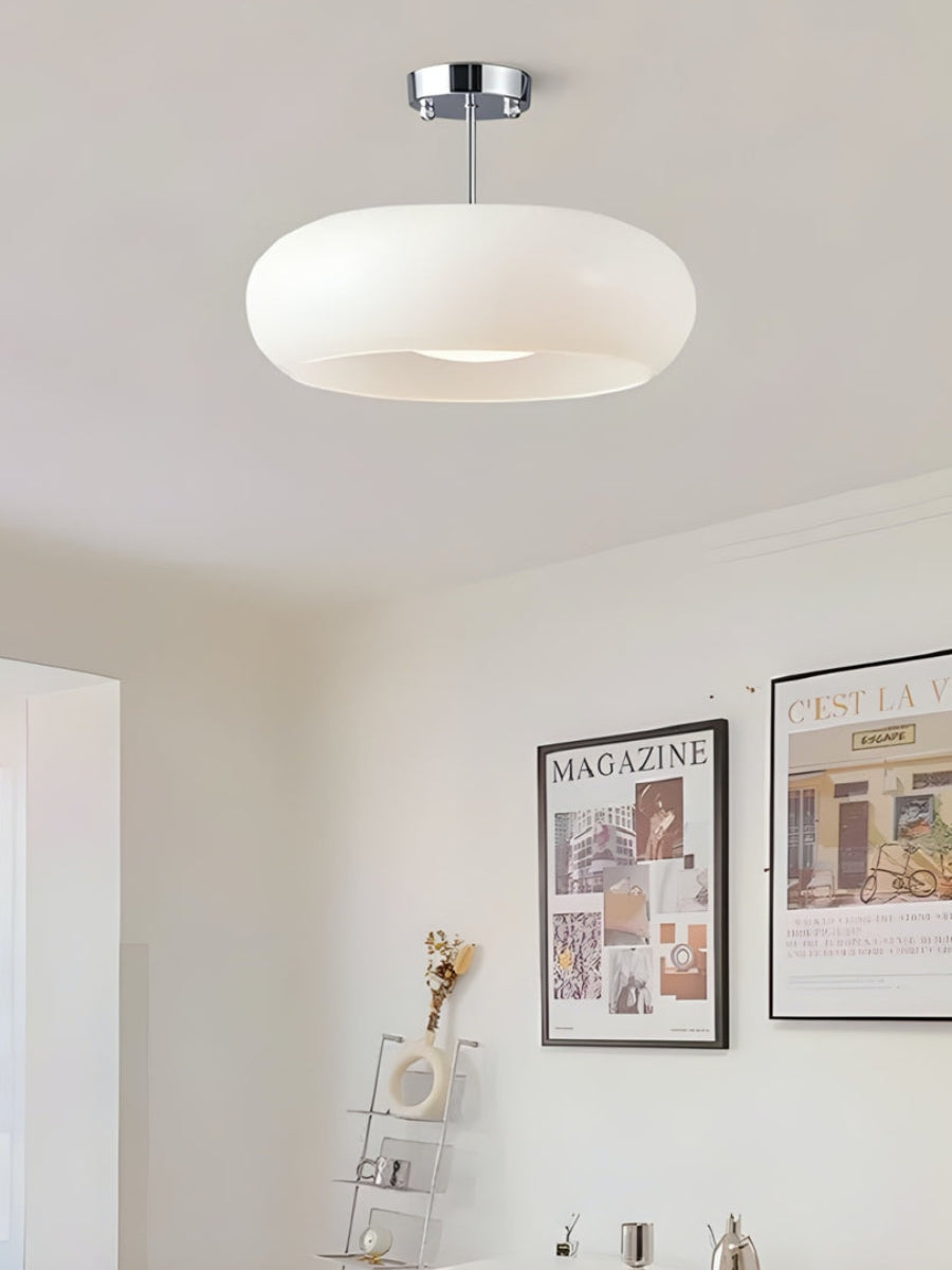 Retro Brass Bauhaus Glass Disc Ceiling Lamp | Esilora