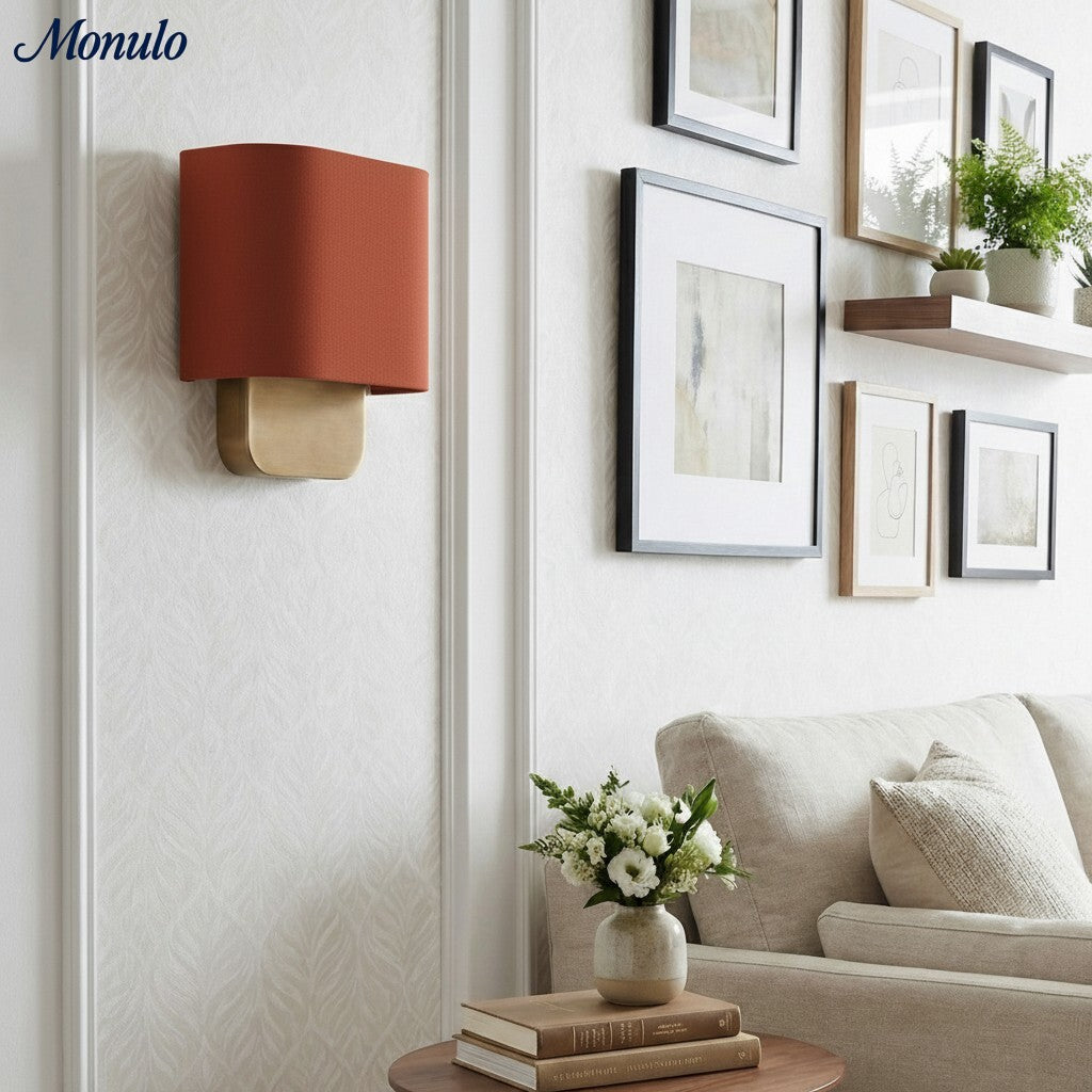 Nolvara Aleena Soft Fabric Luxe Metal Fabric Wall Sconce for Bedroom Reading Light | Esilora