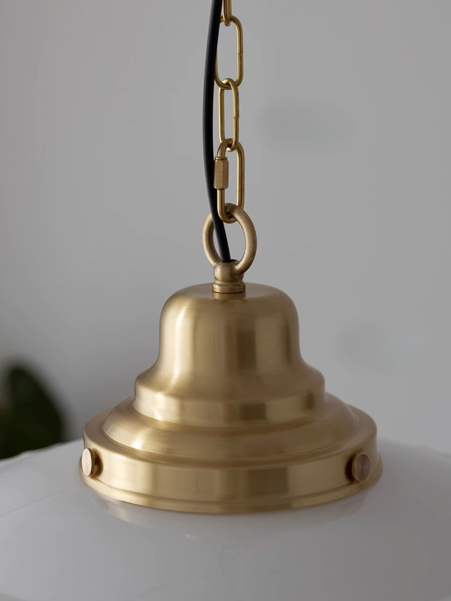 Opalume Glass Pendant Light – Vintage Milk Glass Pendant Light with Art Deco Style | Esilora