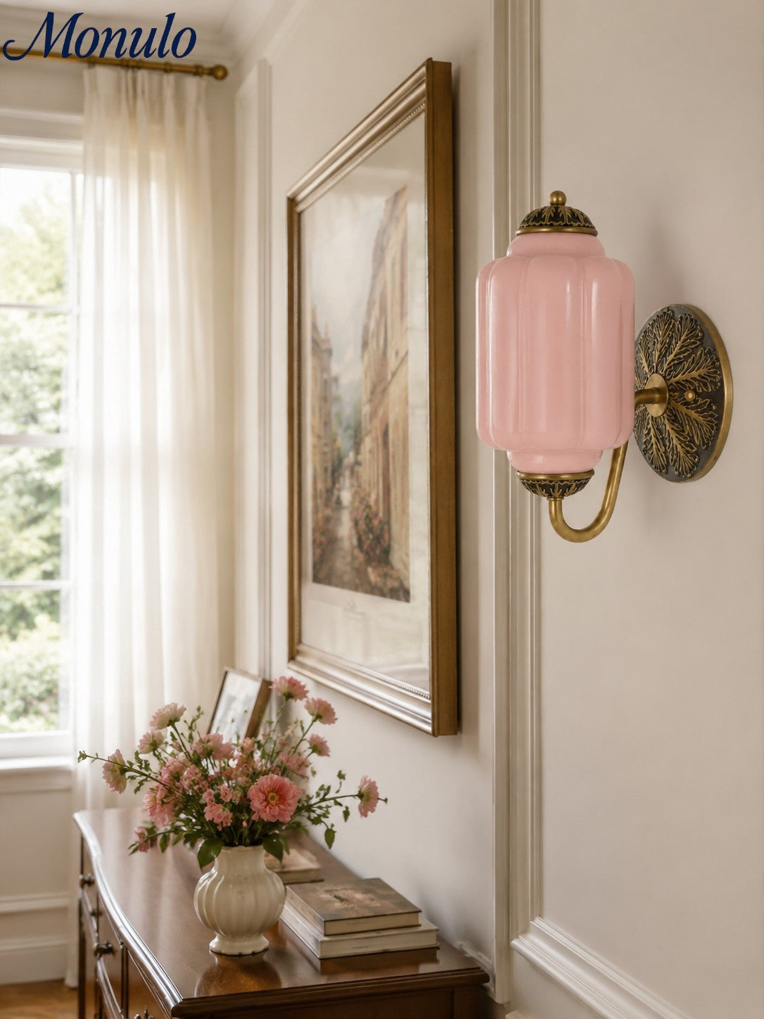 Vintage Milk Glass Sconce Bedside Hallway Eloise Wall Sconce | Esilora