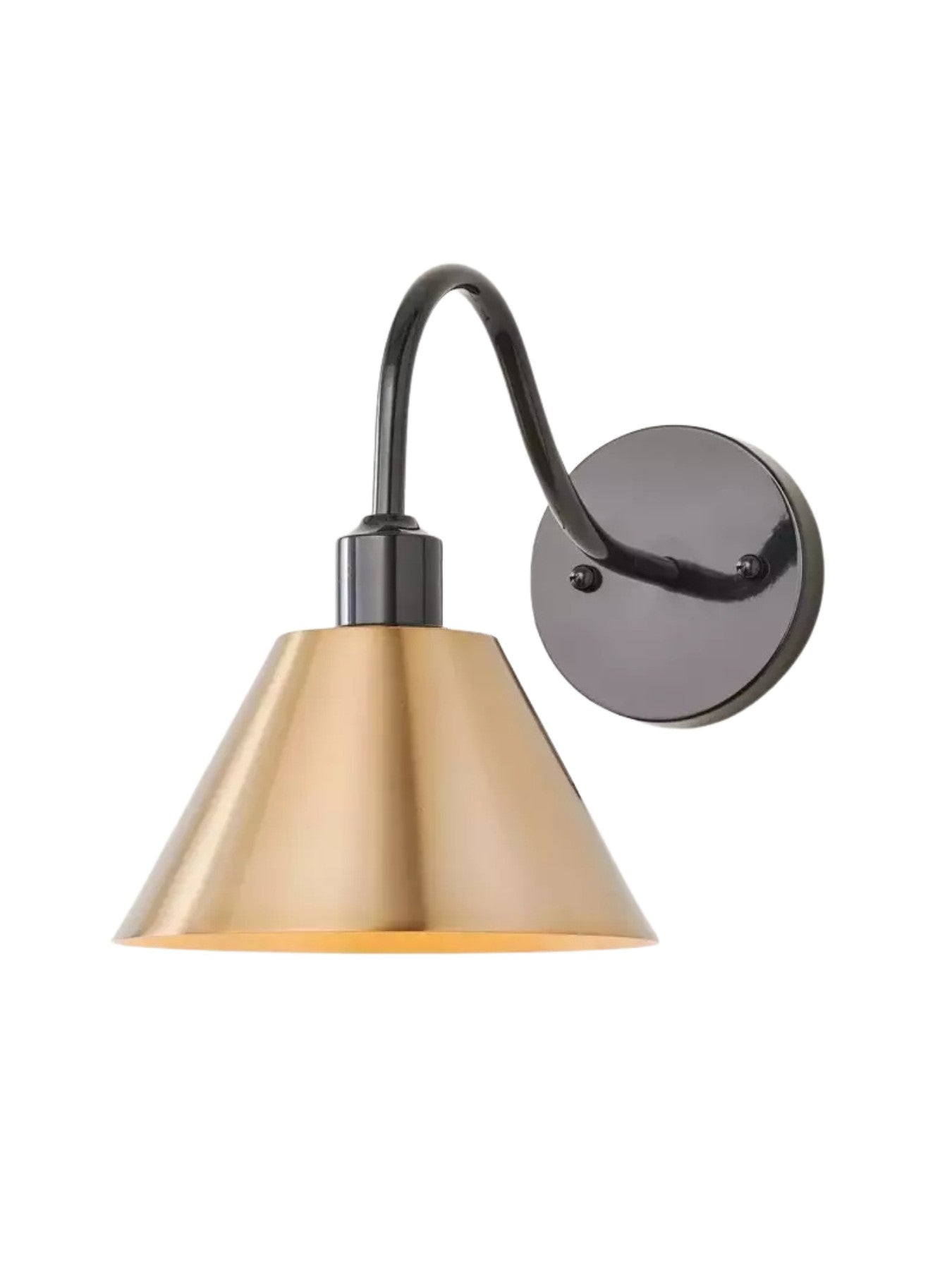 Industrielle, moderne konische Wandleuchte mit klarer Metall-Silhouette | Esilora