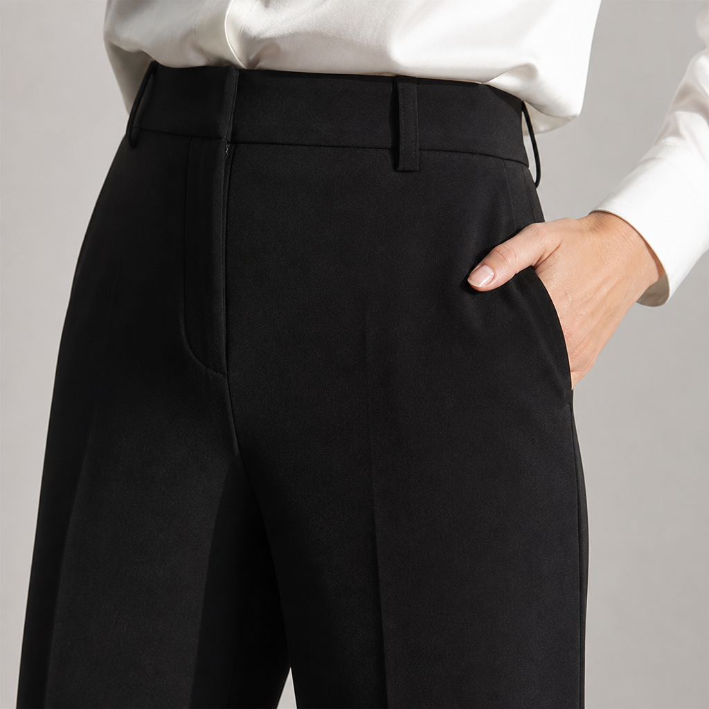 SilhouetteRx – Tailored High-Waist Wide-Leg Trousers with Front Pleat - Esilora