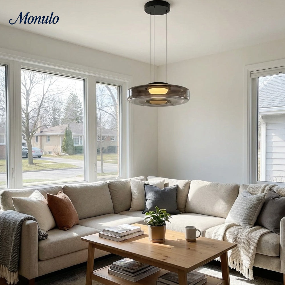 Verdoma Stacked Disc Form Glass Pendant Light Contemporary Nordic Lighting for Kitchens | Esilora