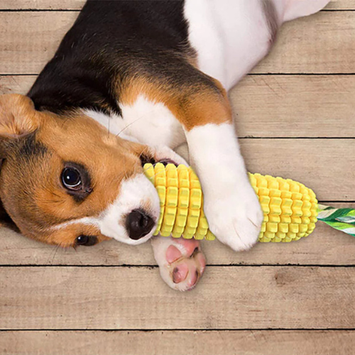 SqueakyCorn Irregular Corn-Shaped Squeaky Dog Chew Toy