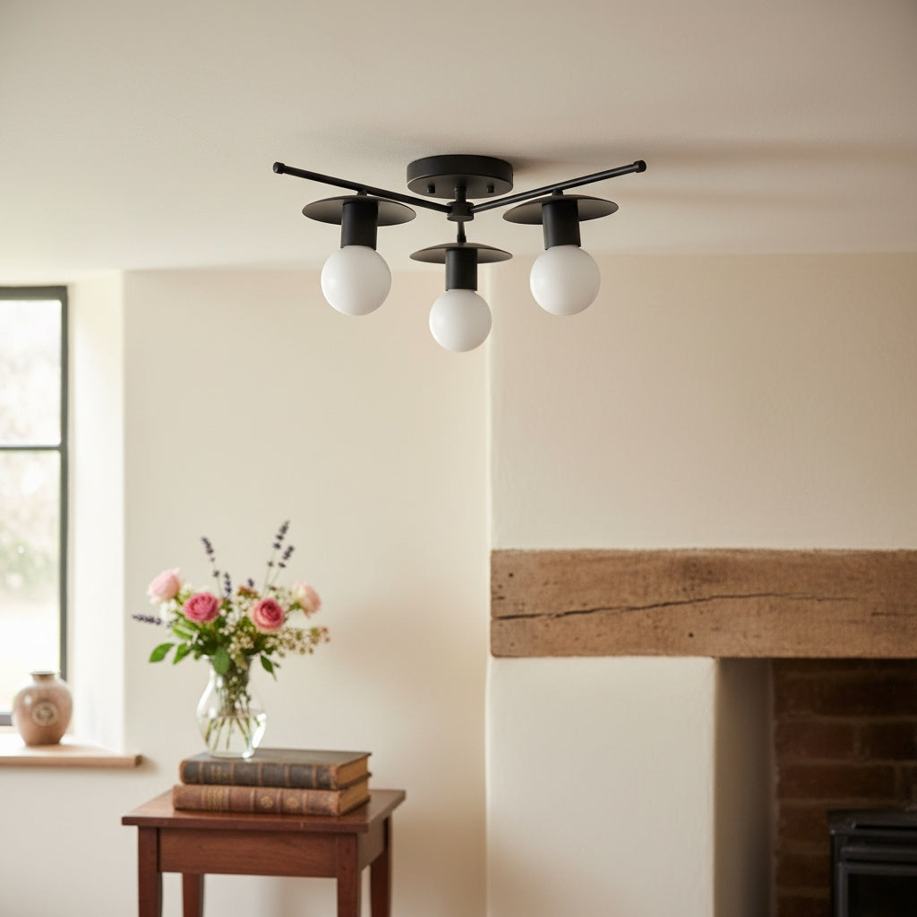 Radiro Globe Industrial Art Deco Light - Unfinished Brass Chandelier with Backsplashes | Esilora