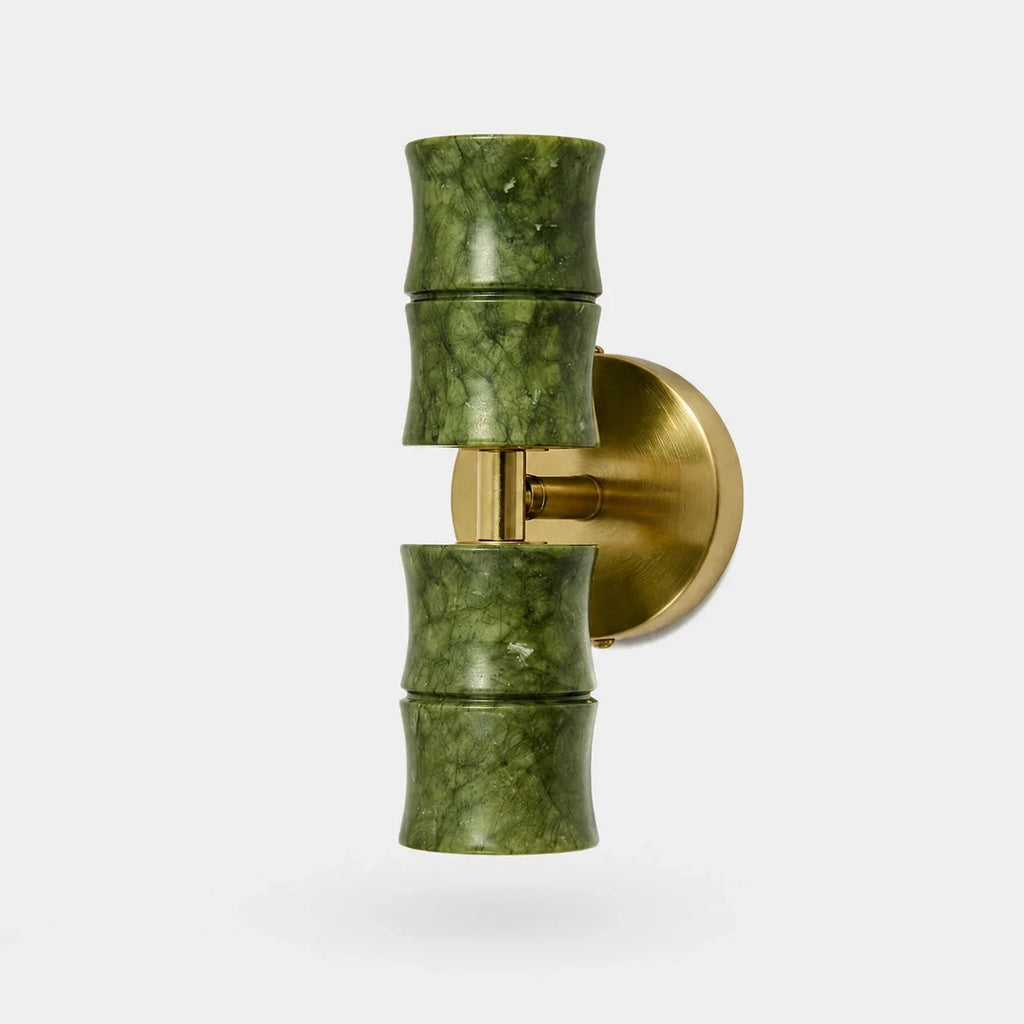 Green Bamboo-Form Double Wall Lamp | Esilora