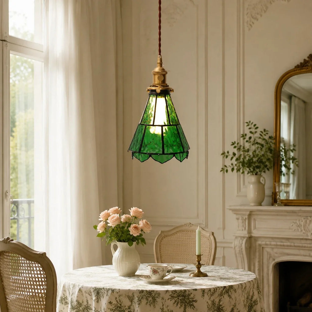 Lampada da parete in ottone e vetro ondulato in stile country francese | Esilora