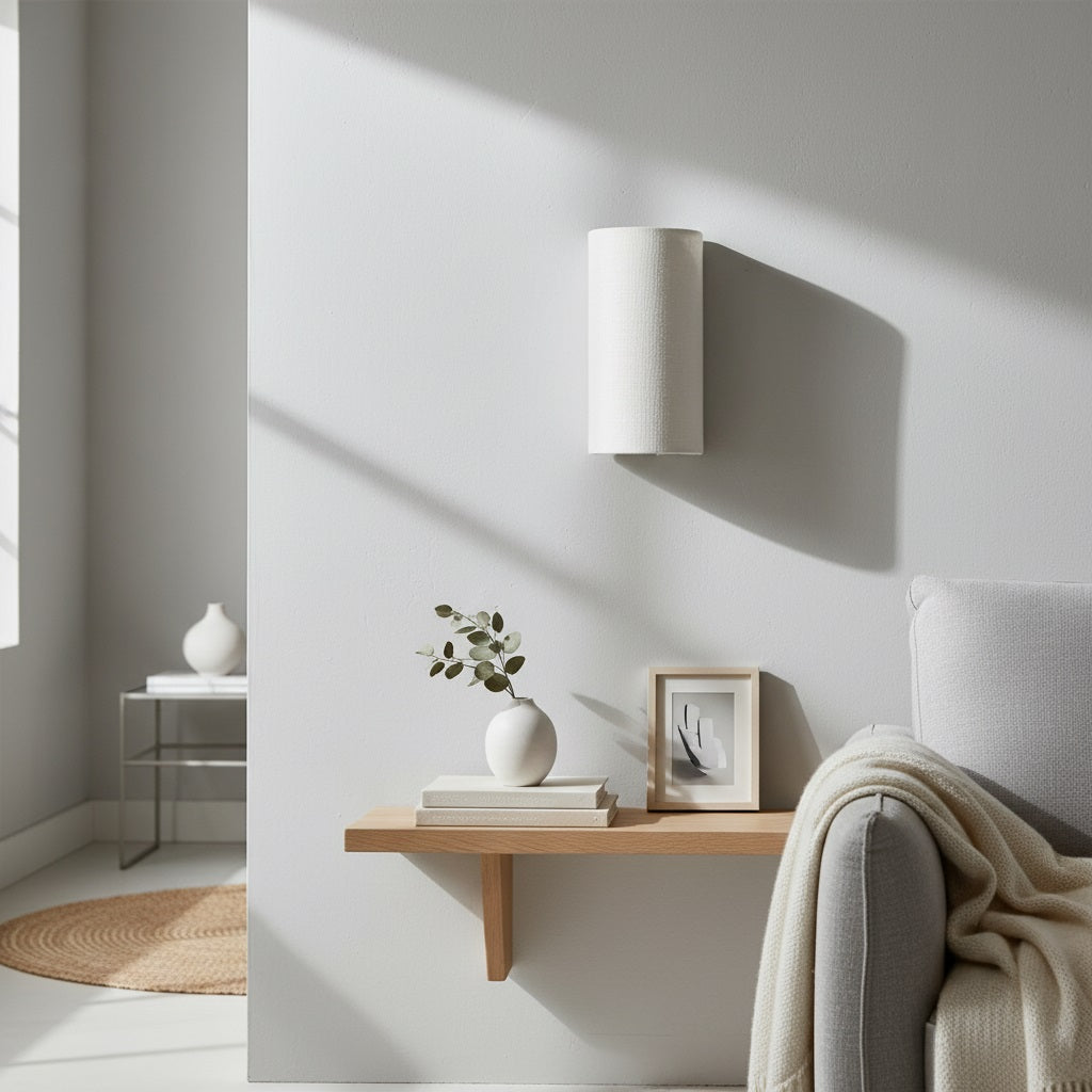 Linbron Natural Linen Sconce – Diffused Glow for Open Concept Living Spaces | Esilora